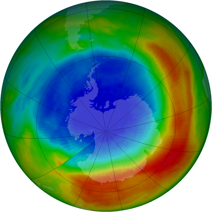 Antarctic ozone map for 24 September 1988